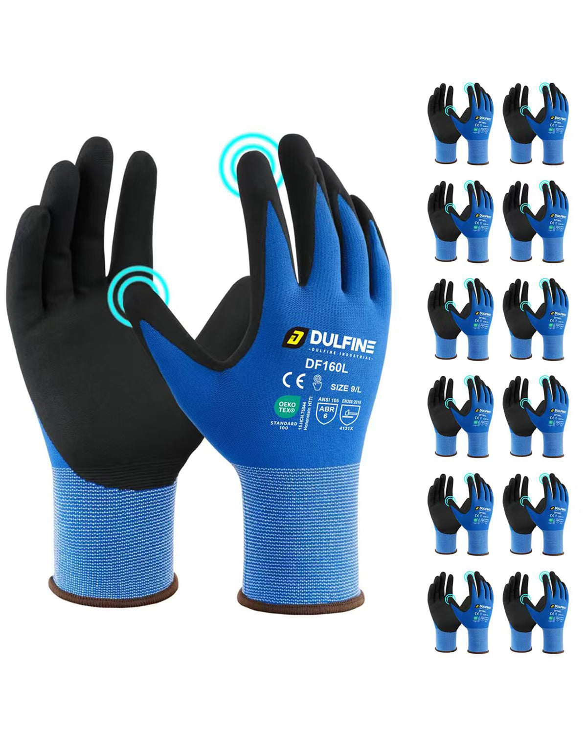 DULFINE gloves with microfoam nitrile coating provide a durable grip.