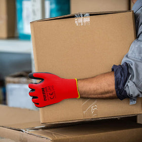 DULFINE breathable knit shell glove keeps hands cool during work.
