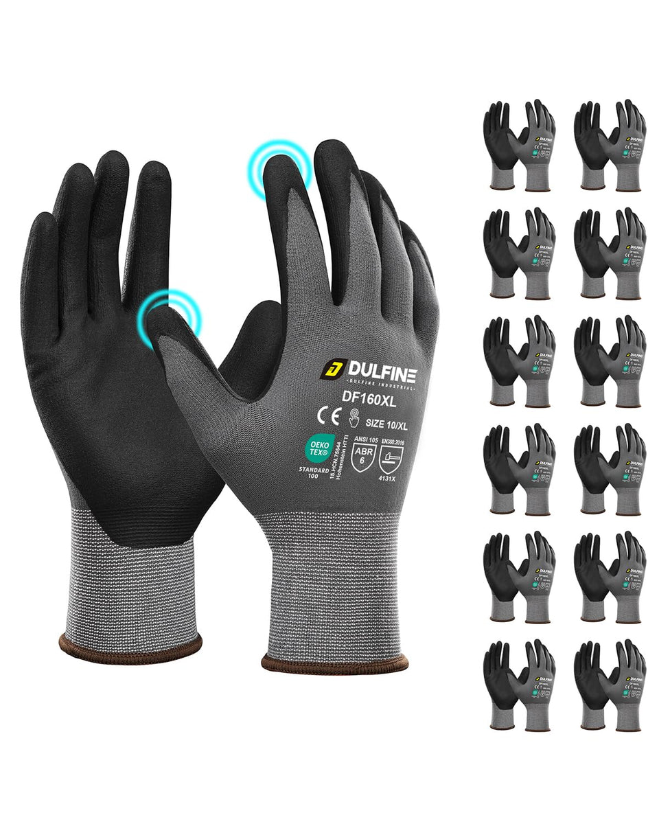 DULFINE gloves with micro-foam nitrile coating for strong grip in light-oil work
