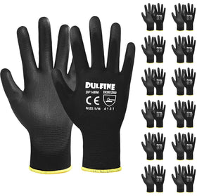 DULFINE Ultra-Thin PU coated gloves with nylon shell offering dexterity and grip for light tasks.