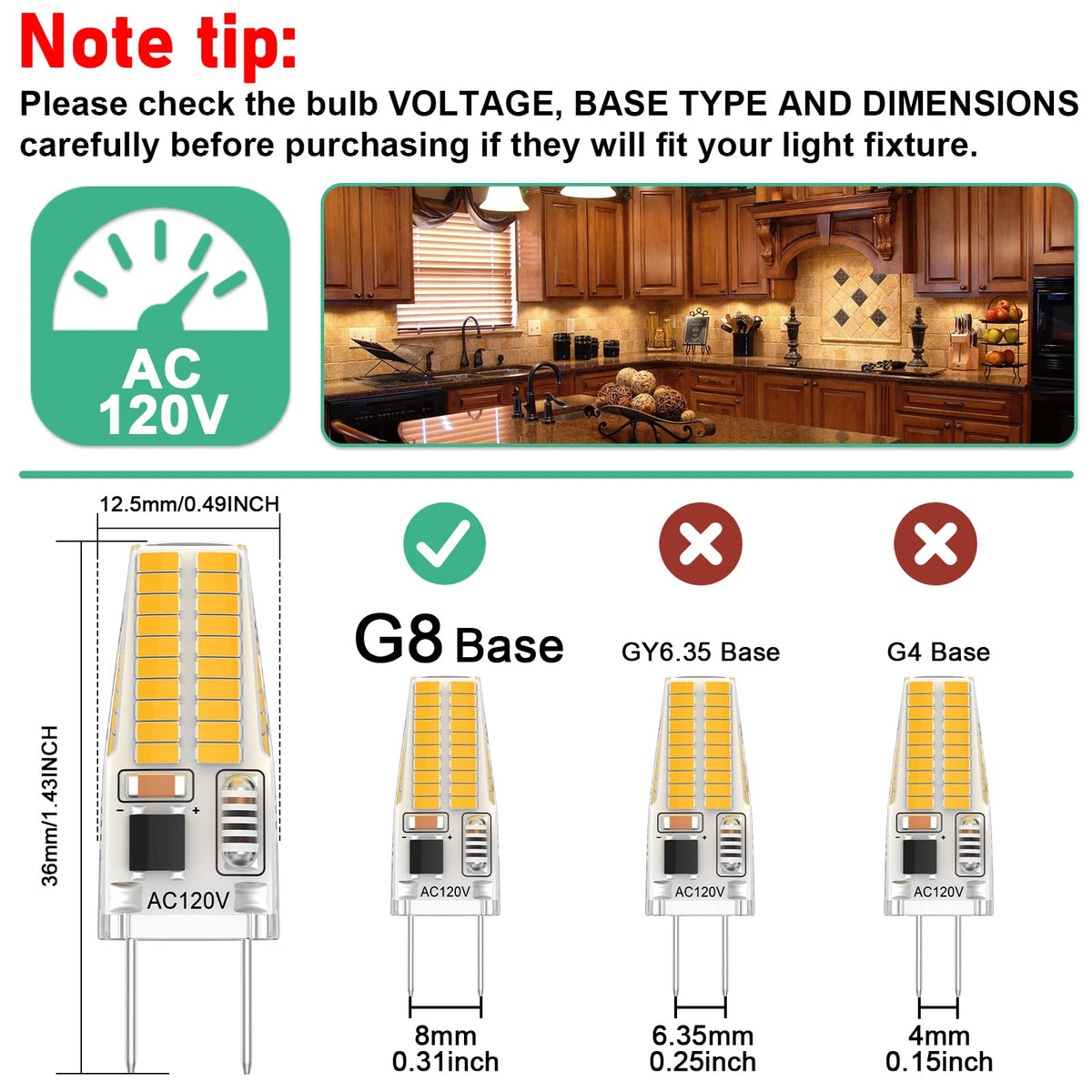 DUMILOO G8 LED bulb ideal for cabinets, hoods, and displays