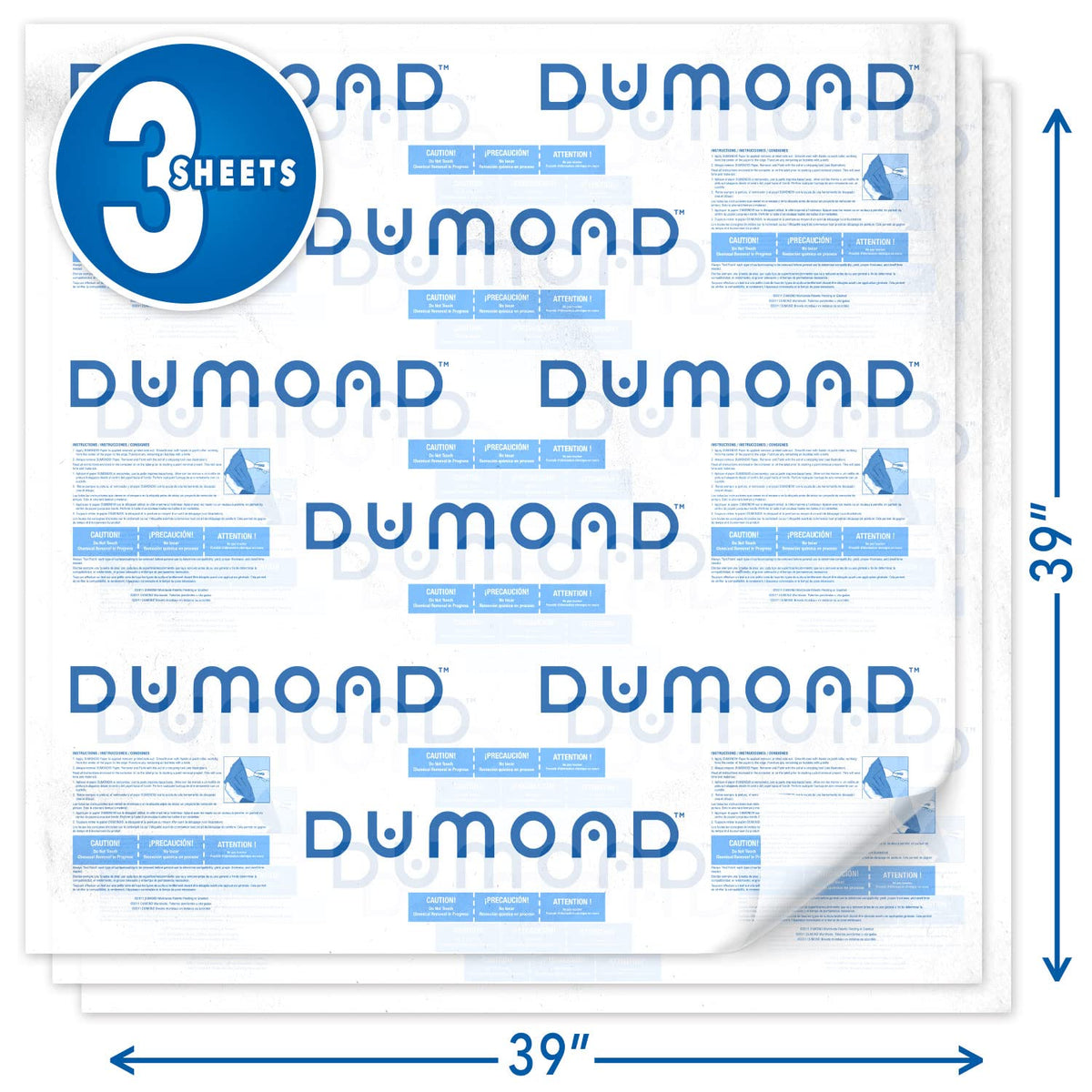 Dumond Laminated Paper traps debris and paint chips beneath the sheet