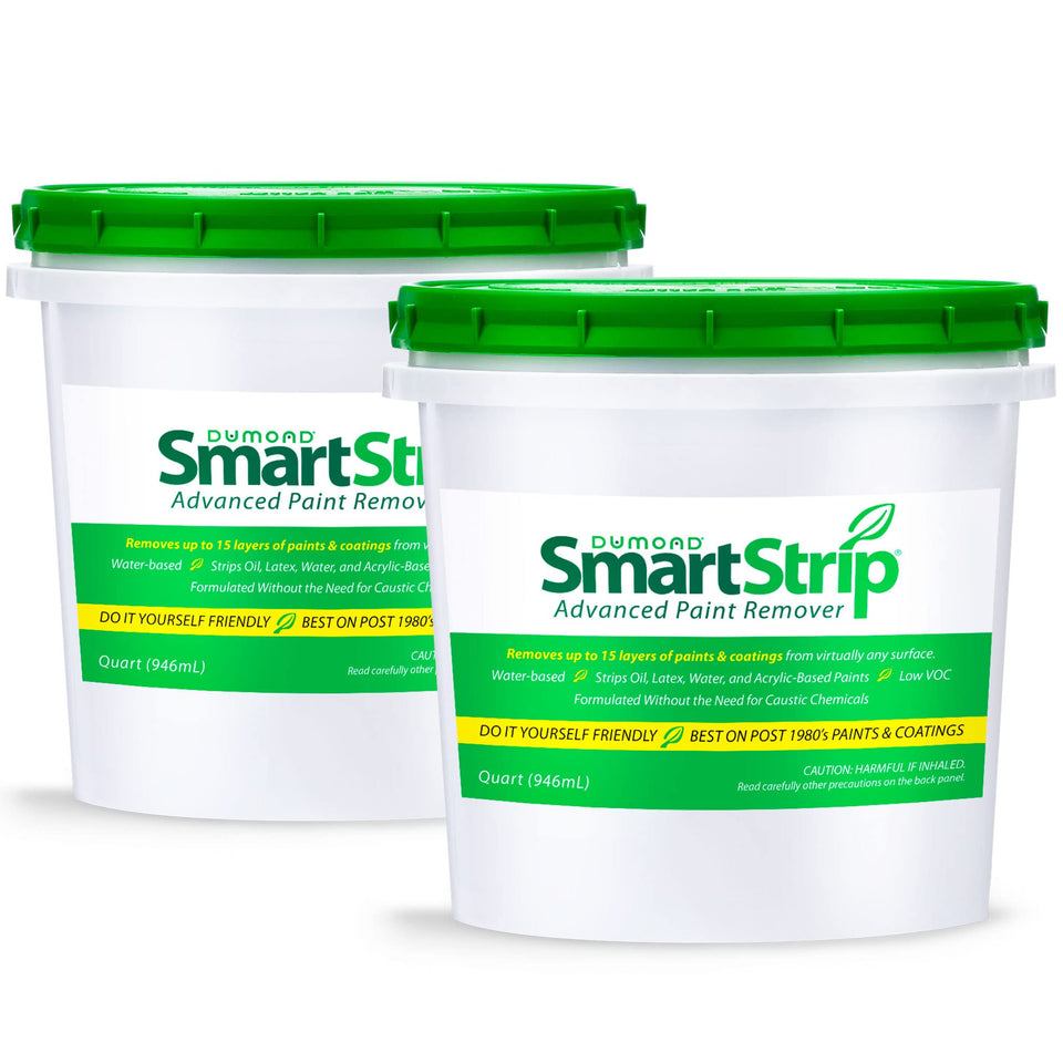Dumond Smart Strip Advanced Paint Remover bottle pour demonstrates ready-to-use application for efficient coatings removal.