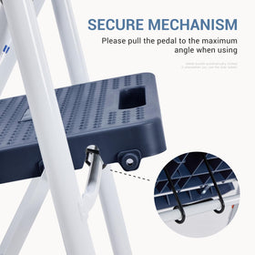 DUMOS anti-slip feet keep ladder steady on various surfaces.