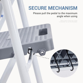 DUMOS Step Ladder in kitchen reaching high shelves safely