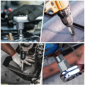 DUNDOO bolt extractor set in use with power drill for fast extractions