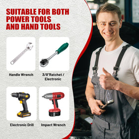 DUNDOO inclusion of 3/8-1/2 inch impact adapter enables higher torque work.