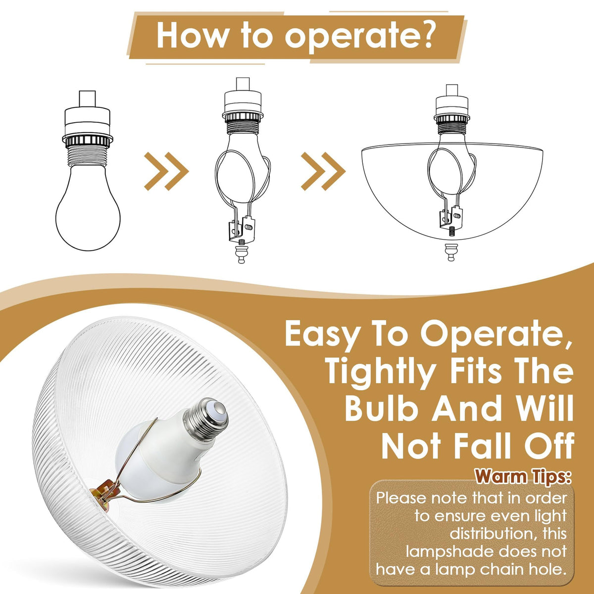 Dunkive transparent lamp cover protects the bulb from dust