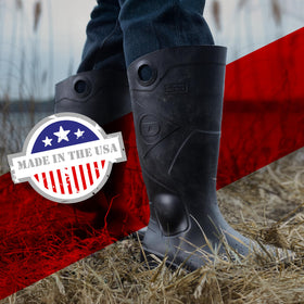 DUNLOP Chesapeake boots with wide calf fit for easy on/off over pants