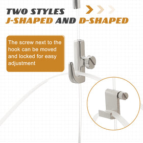 Dunzy adjustable D-shaped hooks for varied frame sizes securely.