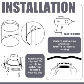 Dunzy self-tapping screws pack included for quick retrofit installation