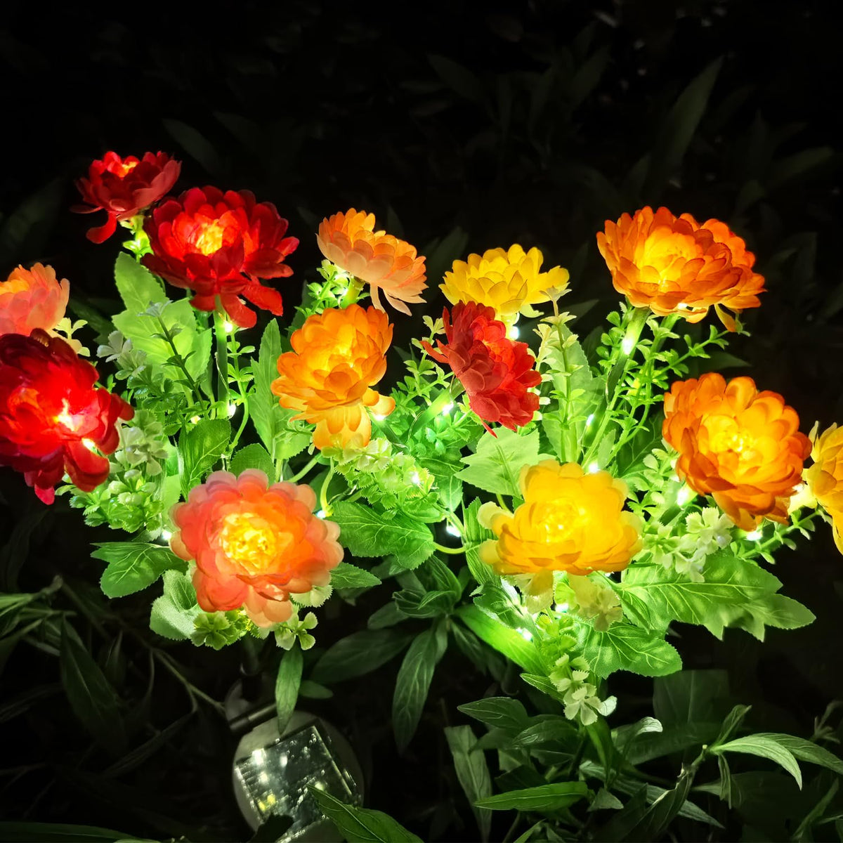 DUODEAN solar flowers lights 2-pack with daytime charm for outdoor decor.