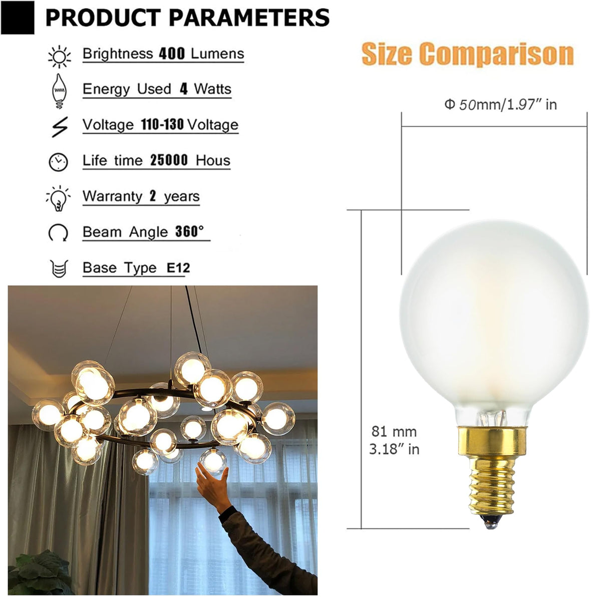 Duoled E12 LED Bulb high CRI for accurate colors in living spaces