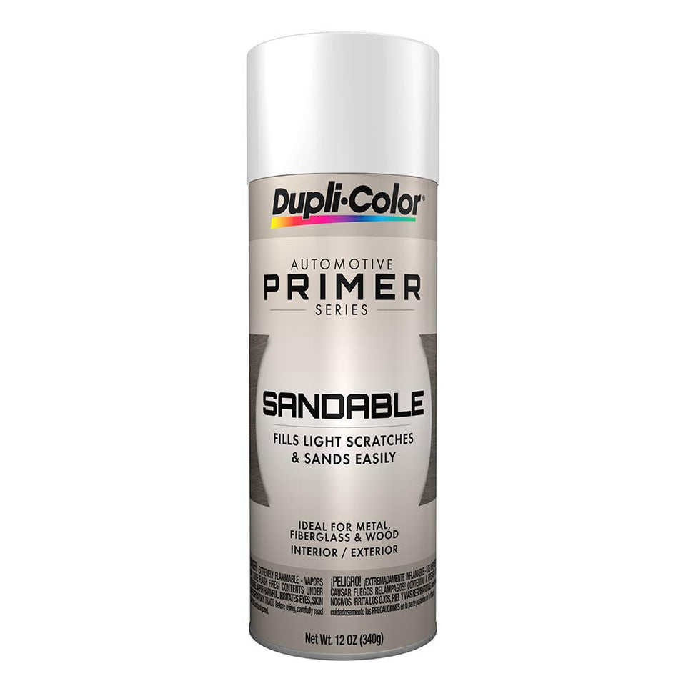 Dupli-Color DAP1689 white sandable primer can for smooth topcoat prep.