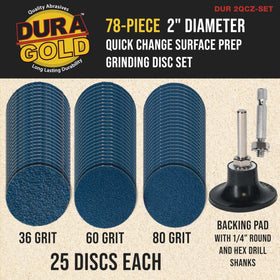 Dura-Gold 2in grinding discs 60 grit for smooth finishes and reduced loading on metal