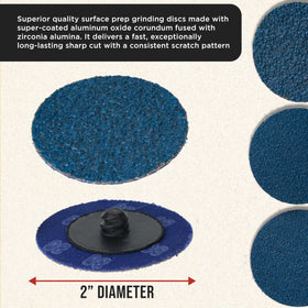 Dura-Gold 2in grinding discs 80 grit for balanced material removal and surface quality