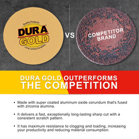 Dura-Gold 320-grit discs for fine finishing on wood and paint