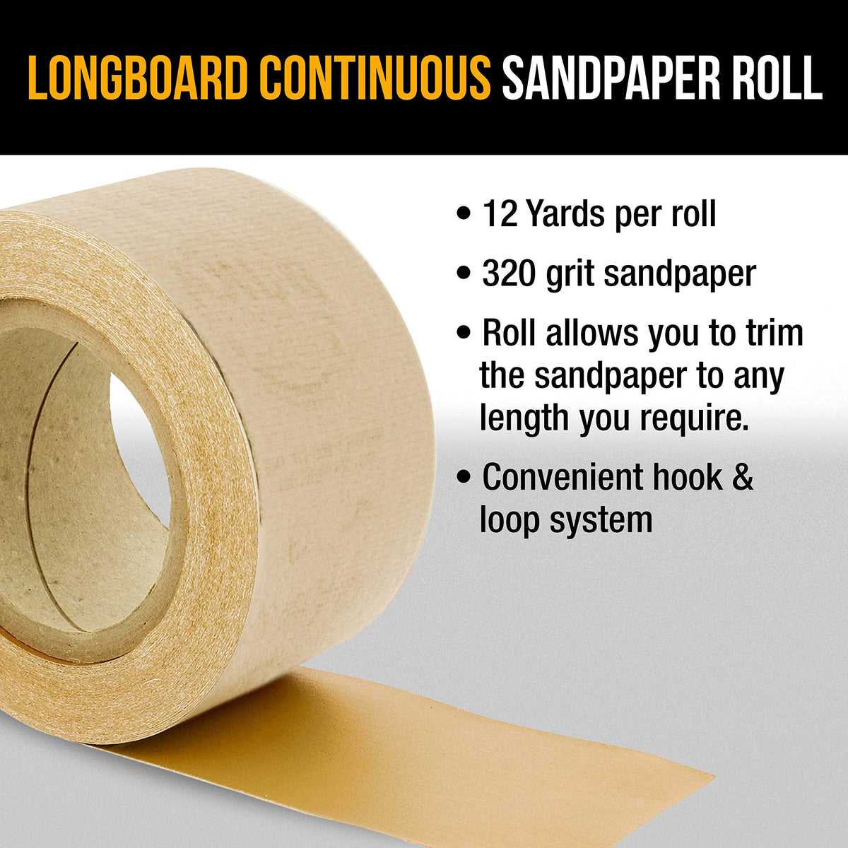 Dura-Gold 320 grit sandpaper cut-to-length capability for custom sanding jobs.