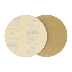 Dura-Gold 6-inch discs designed for finish sanding and smooth surfaces.