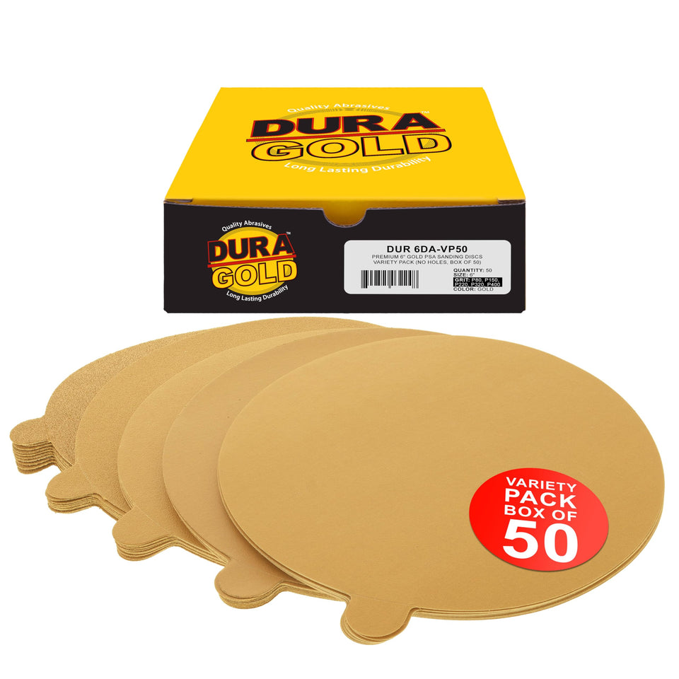Dura-Gold 80-grit 6-inch sanding discs for fast wood prep