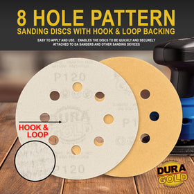 Dura-Gold 120 grit disc featuring aluminum oxide and zirconia alumina coating.