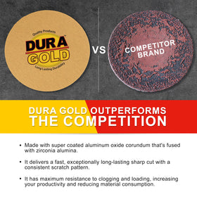 Dura-Gold aluminum oxide zirconia coated disc for fast lasting cuts