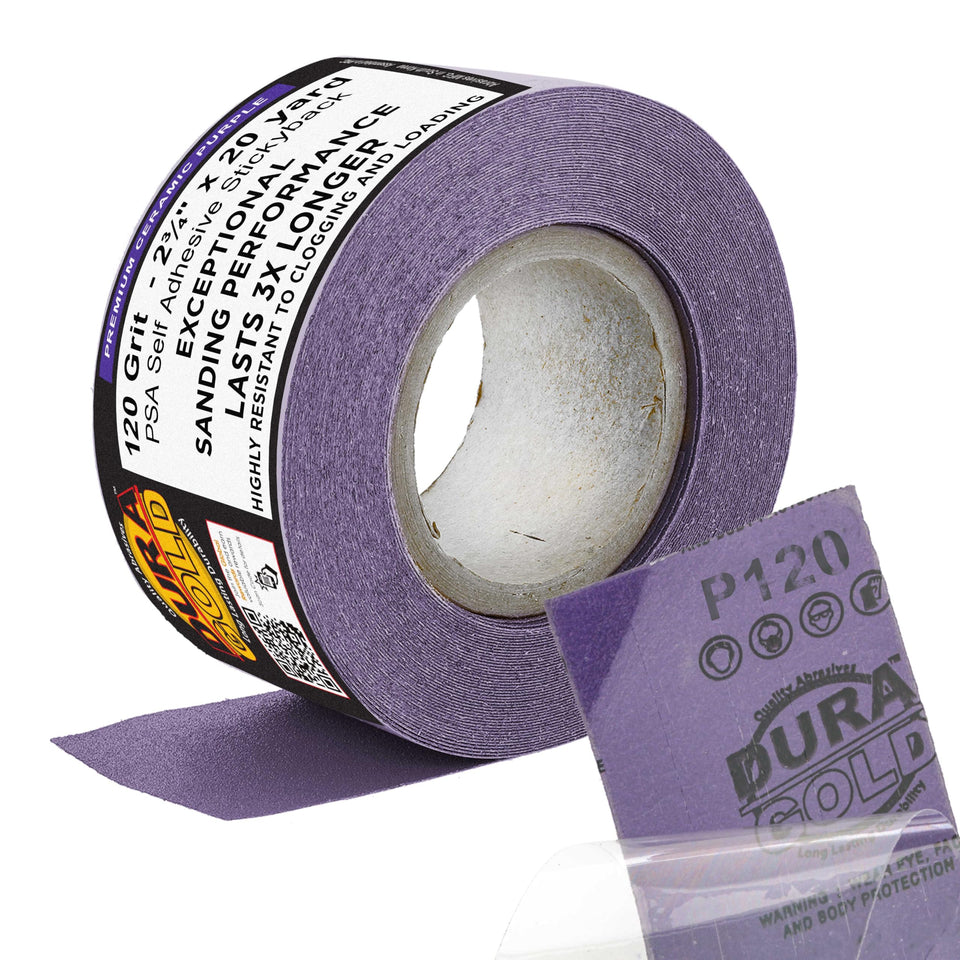 Dura-Gold ceramic longboard sandpaper roll in 150 grit for fast cuts