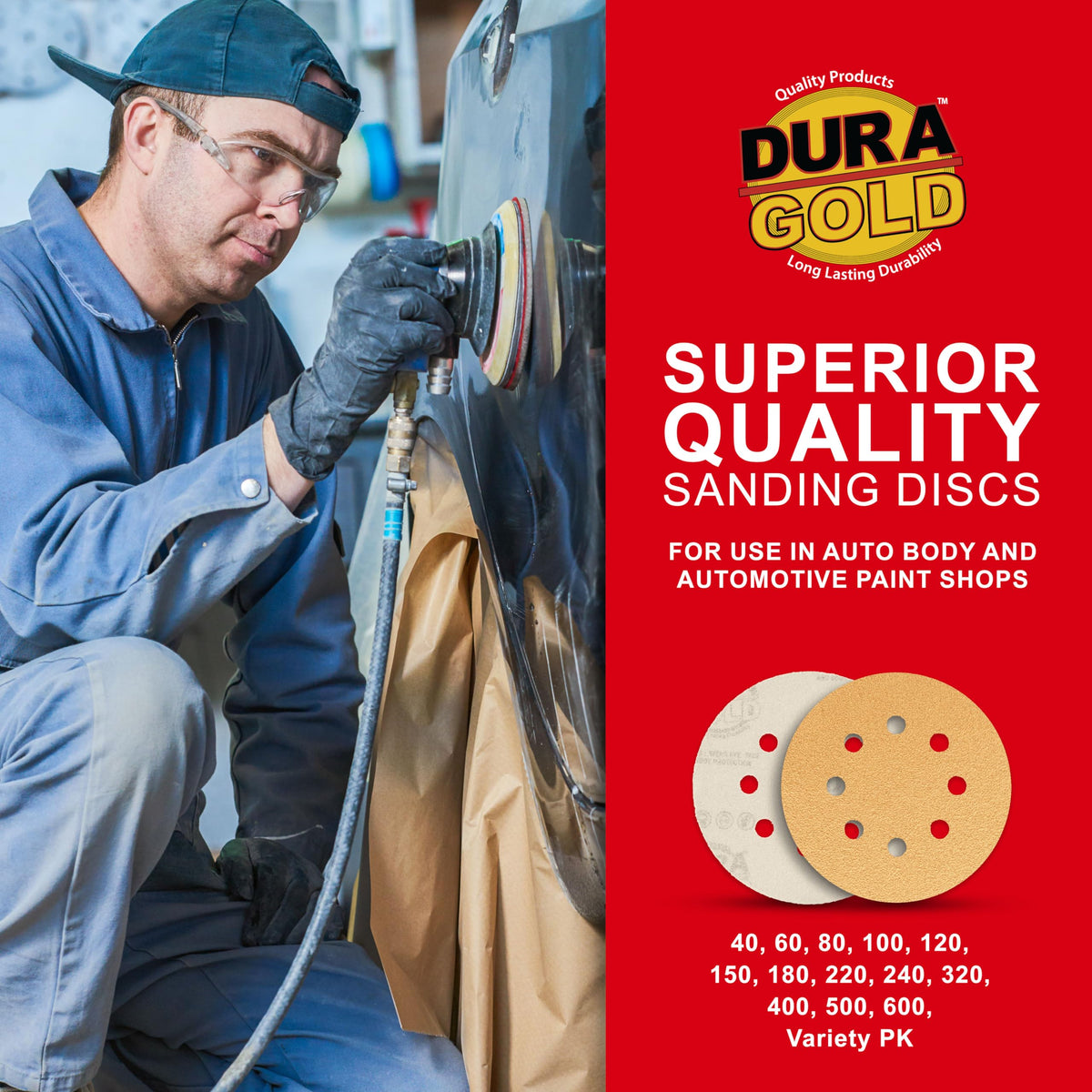 Dura-Gold discs resist loading to keep sanding consistent.