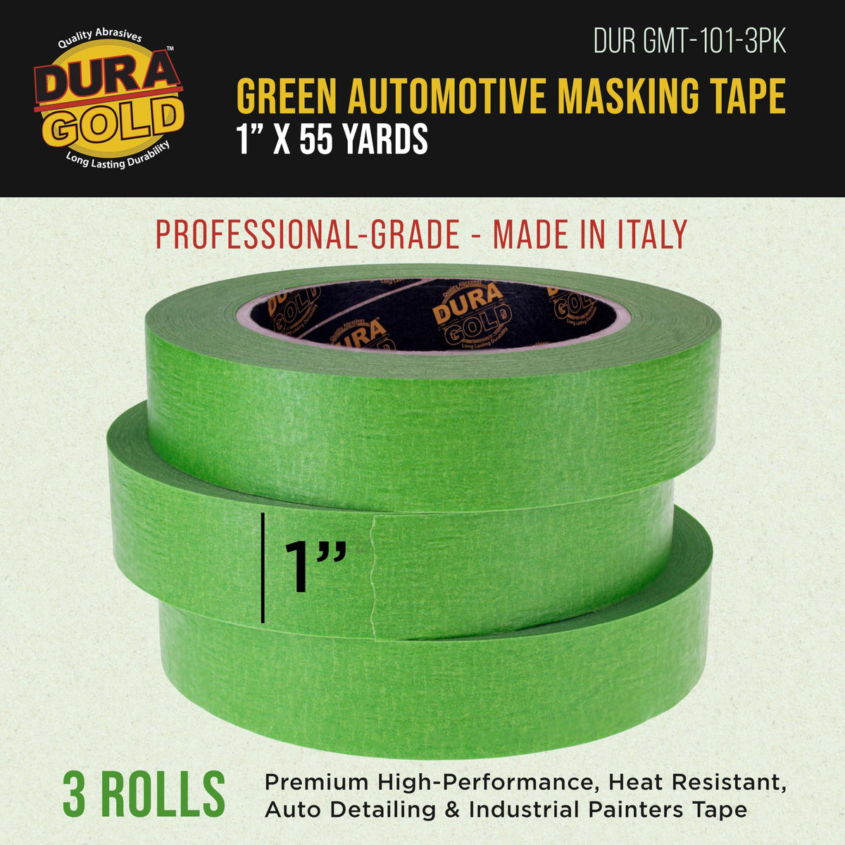 Dura-Gold masking tape demonstrates heat resistance up to 230°F during bake cycles