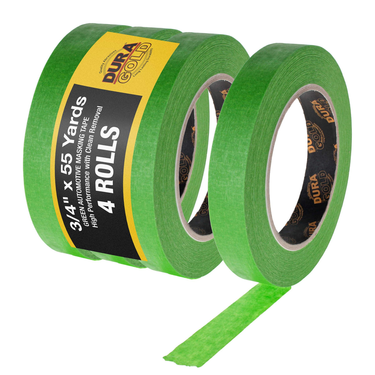 Dura-Gold green masking tape four-roll pack for auto refinishing and detailing