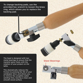 Dura-Gold hardwood handle provides steady control during bowl turning tasks