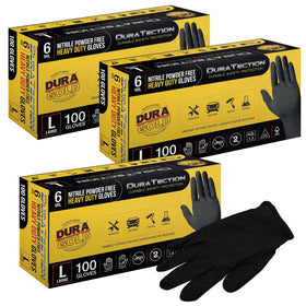 Dura-Gold HD Black Nitrile Gloves box of 100 for durable everyday protection