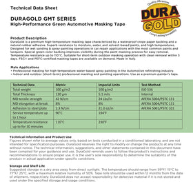 Dura-Gold moisture- and solvent-resistant green tape protects edges