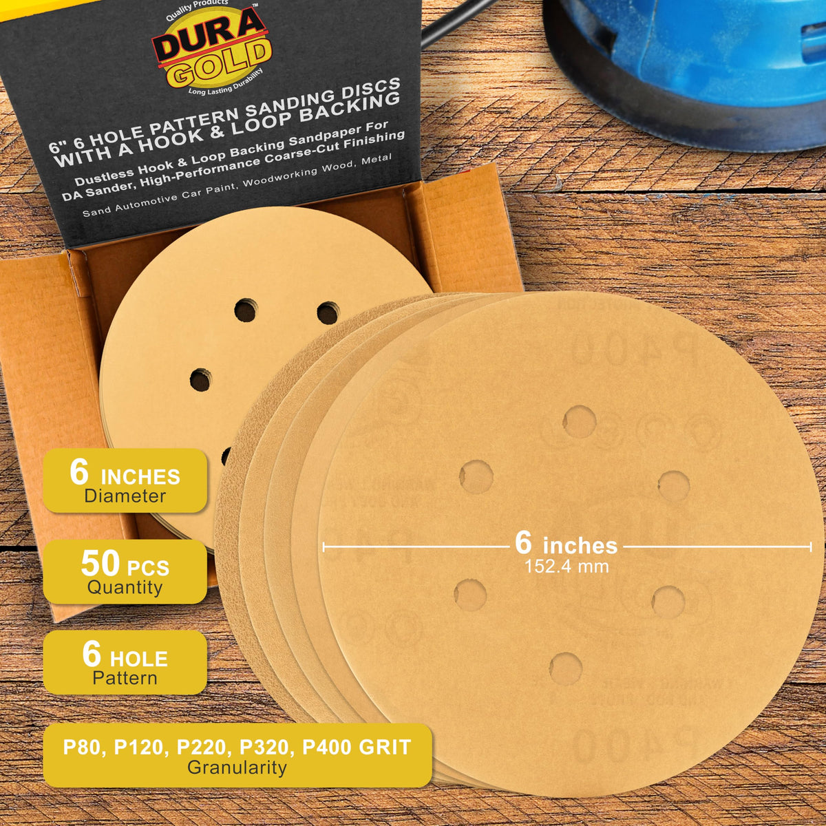 Dura-Gold premium 120-grit disc for finishing and minor blemish removal