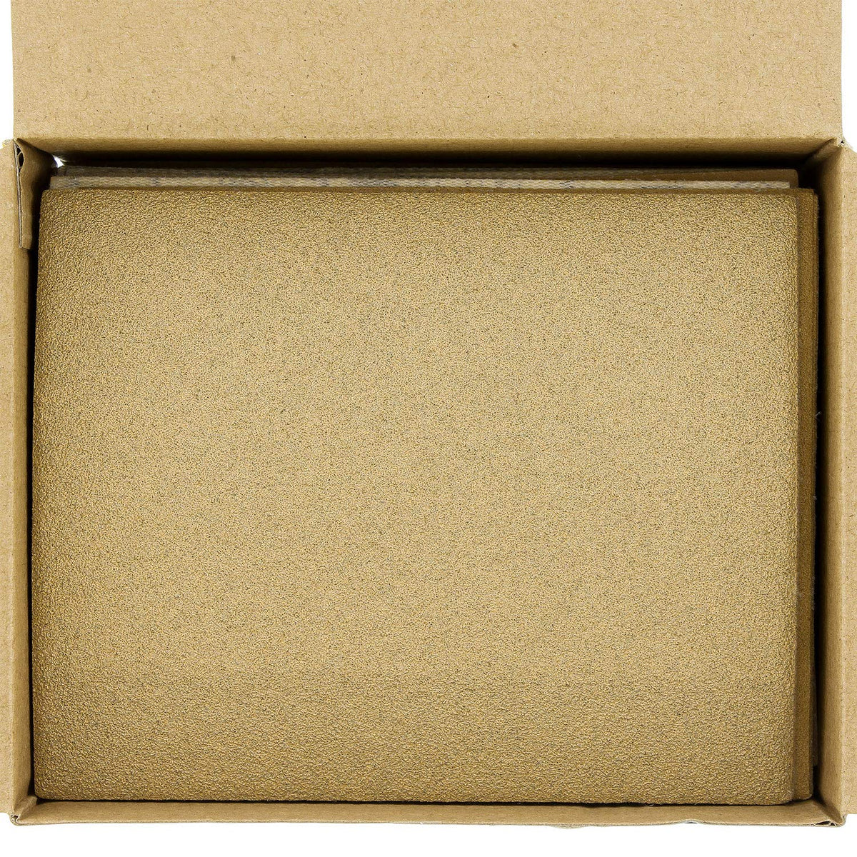 Dura-Gold premium 120-grit sandpaper on a 1/4-sheet backing for smooth sanding on wood and metal