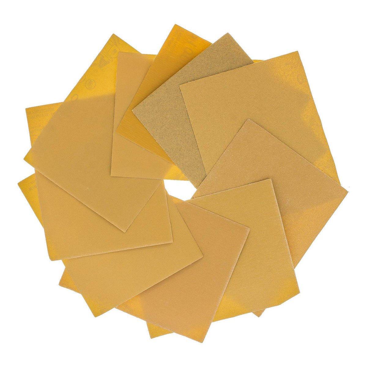 Dura-Gold premium 220-grit sandpaper on a 1/4-sheet backing for fine finishing on surfaces