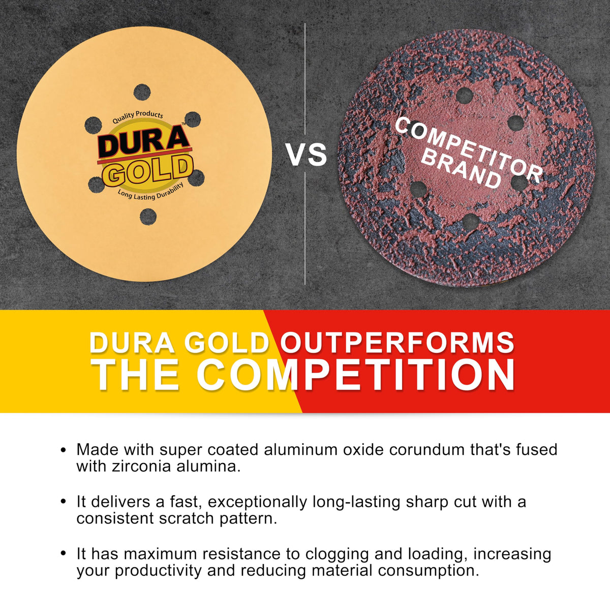 Dura-Gold premium 320-grit disc for fine finishing and scratch minimization
