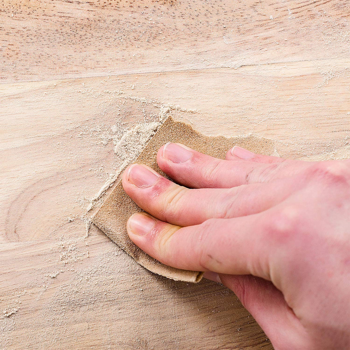 Dura-Gold premium 320-grit sandpaper on a 1/4-sheet backing for smooth base coats and finishes