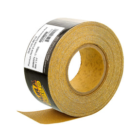 Dura-Gold Premium 80 Grit longboard roll with hook-and-loop backing for quick tool changes.