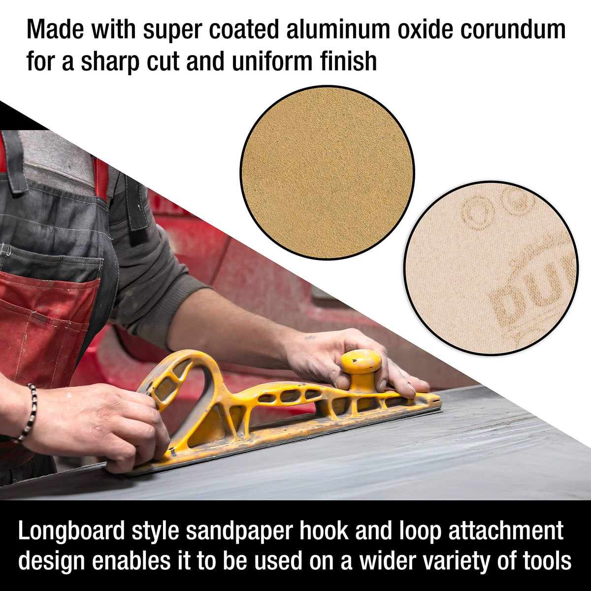 80 Grit longboard roll by Dura-Gold leaves a smooth, uniform scratch pattern.