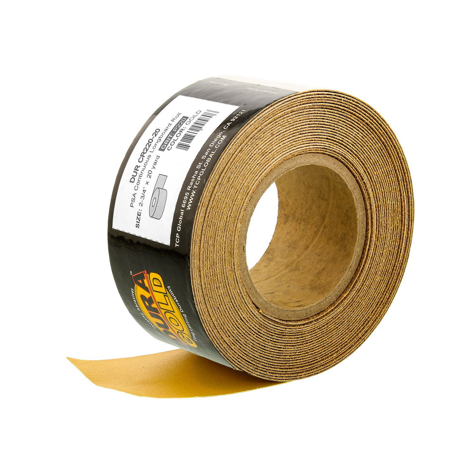 Dura-Gold 220-grit longboard sandpaper for precise auto body prep