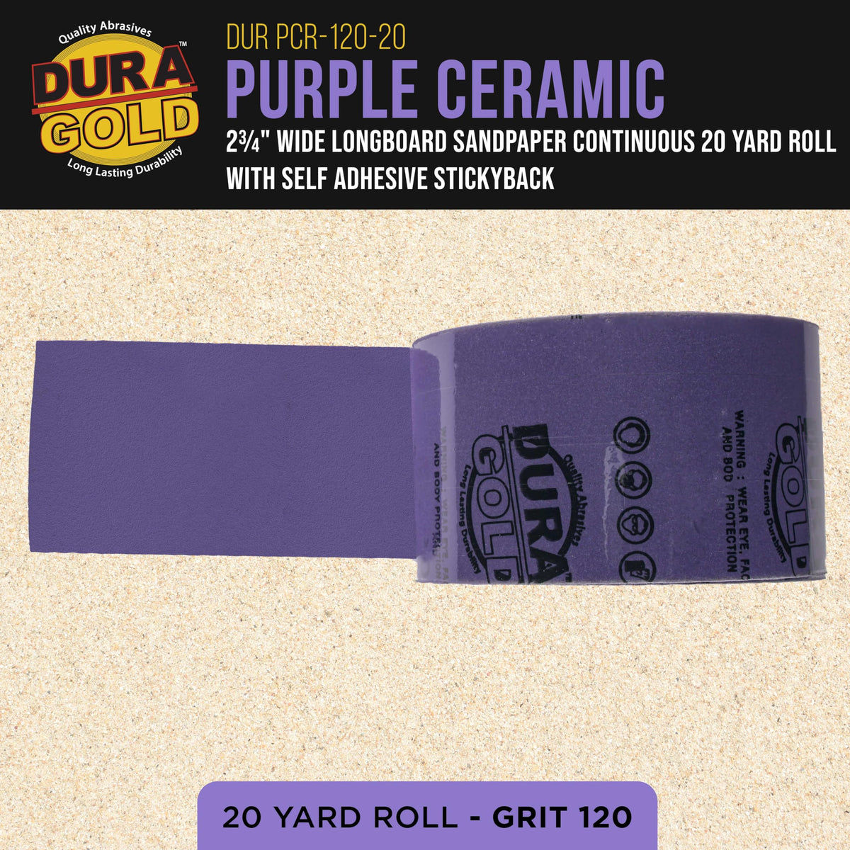 Dura-Gold PSA adhesive backing with protective liner for storage