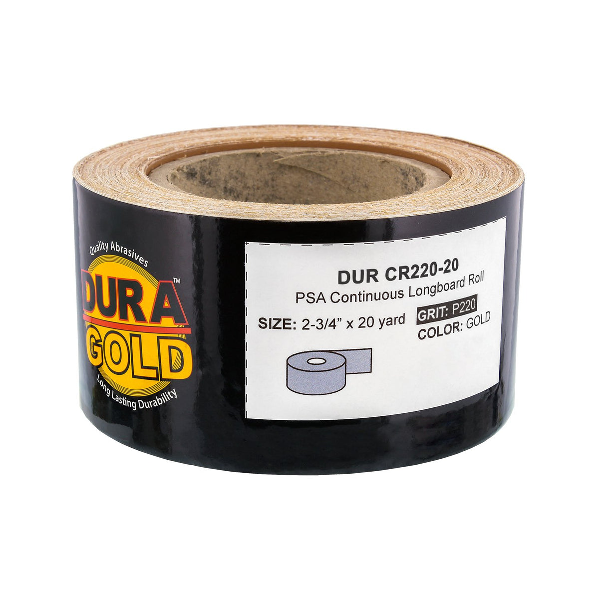 Dura-Gold PSA back sandpaper attached to an air file for quick setup