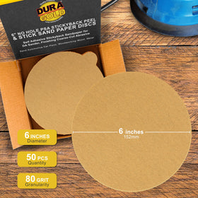 Dura-Gold PSA disc with peel tab for clean quick backing removal