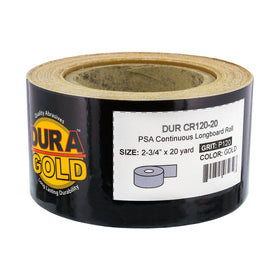 Dura-Gold PSA stickback sandpaper with adhesive back for quick tool changes.