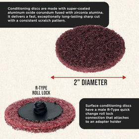 Dura-Gold maroon sanding disc smooths automotive paint and primers.