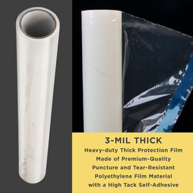 Dura-Gold self-adhesive carpet protection film ensures secure, residue-free protection.