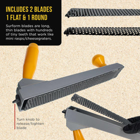 Dura-Gold surform cheesegrater blade enables controlled material removal