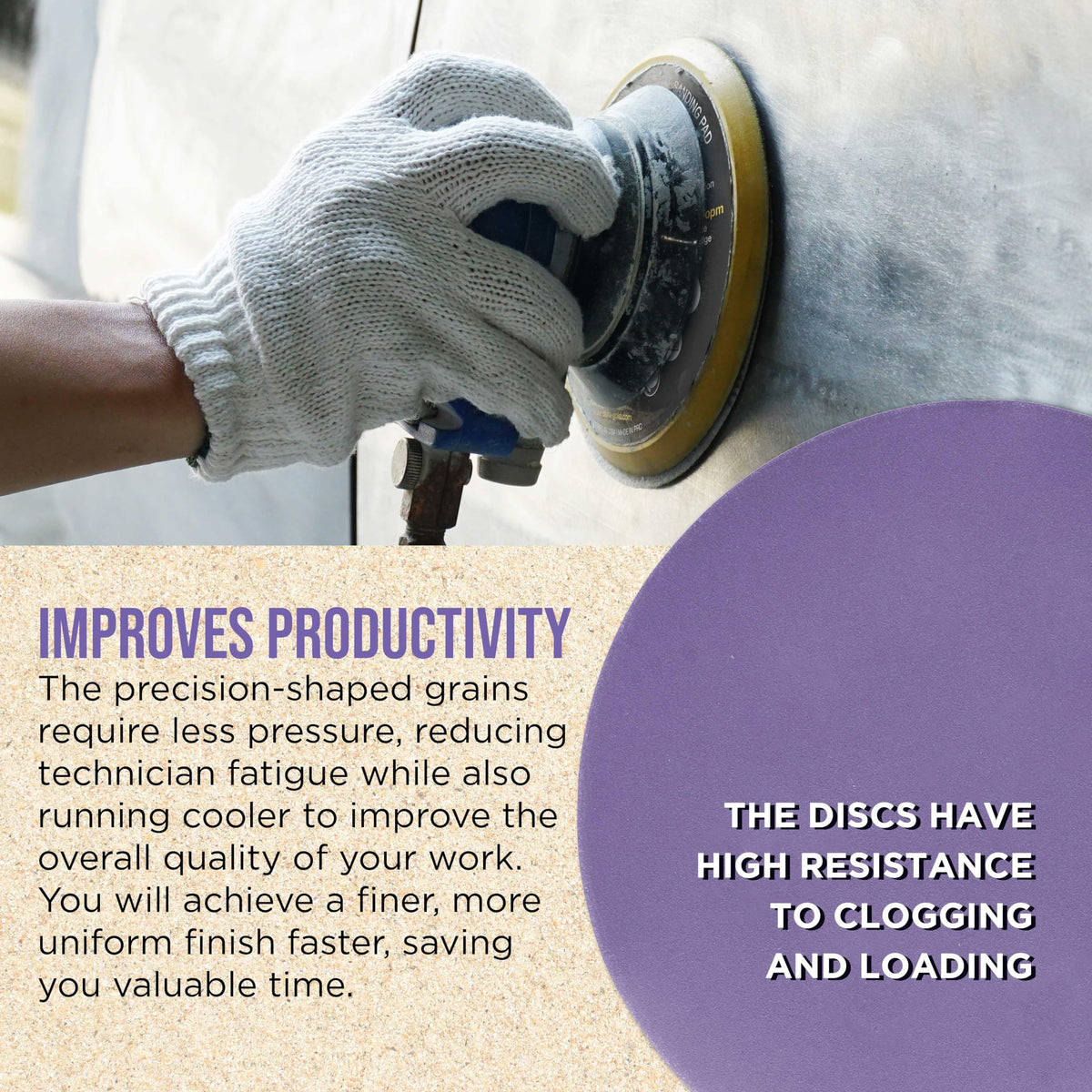 Dura-Gold 6in disc ideal for woodworking projects and smooth finishes.