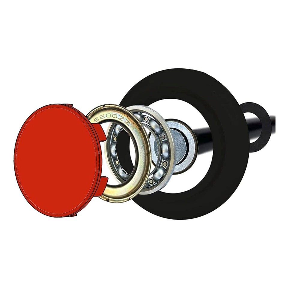 DURA-LIFT Titan nylon wheel roller for quiet operation and smooth doors.